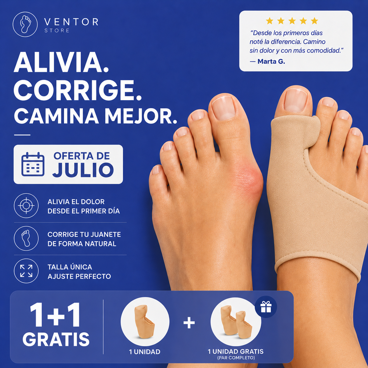 ConfortPie Pro™ – Separador de Dedos para Alivio Diario