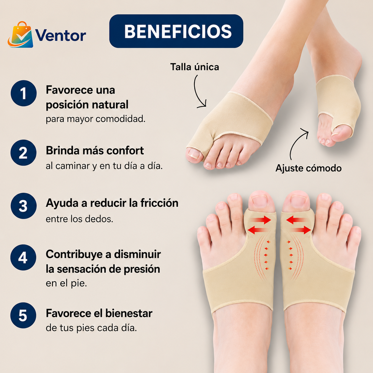 ConfortPie Pro™ – Separador de Dedos para Alivio Diario