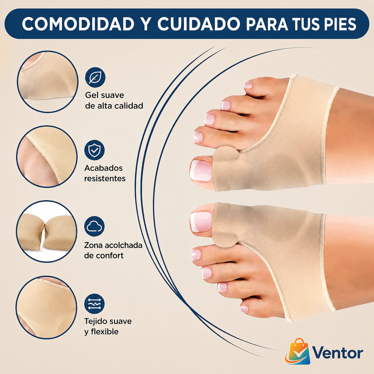 ConfortPie Pro™ – Separador de Dedos para Alivio Diario